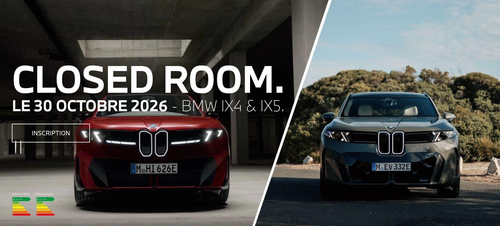Closed Room BMW : découvrez les Nouvelles BMW iX4 et BMW iX5