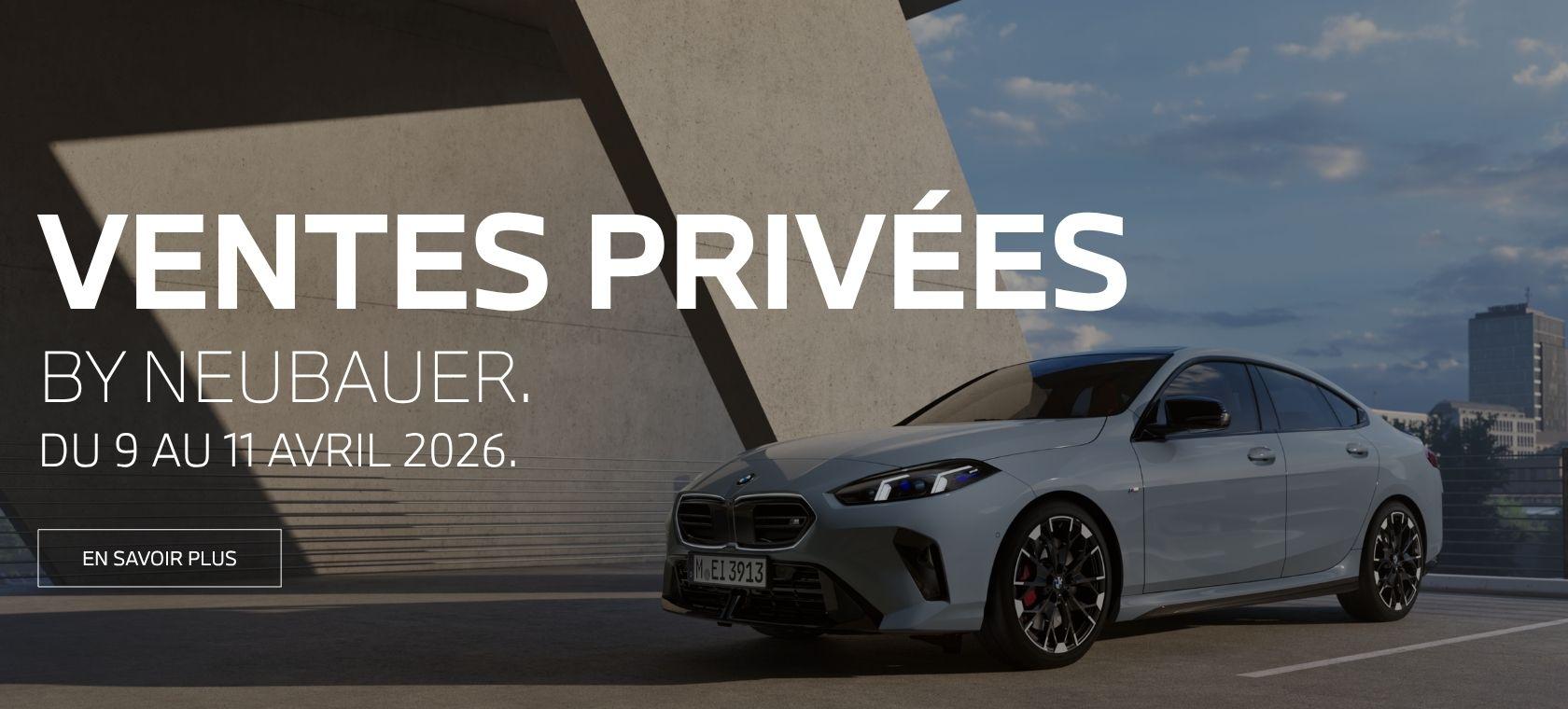 Les Ventes privées du 9 au 11 avril 2026.